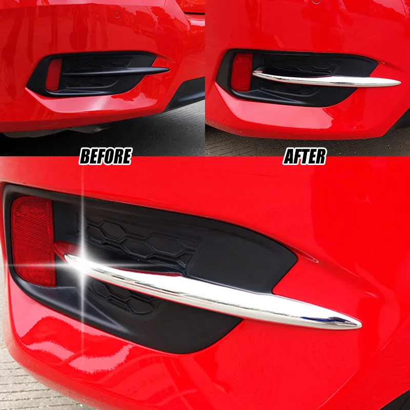 Для Honda Civic 2016 2017 2018 2019 2020 хром Лампа заднего противотуманного фонаря для бровей