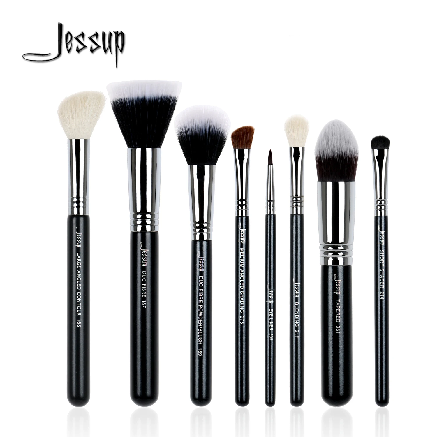 

Jessup 8Pcs High Quality Pro Makeup Brush Set Foundation Blend Duo Fibre Contour Shader Powder Make up Brushes Beauty Tools