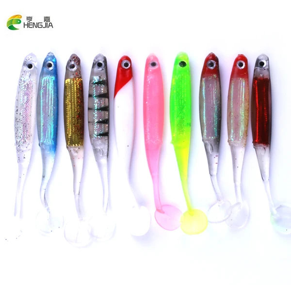 

HENGJIA Hot Sell Soft Fishing Lure 10 PCS 10cm 5g Fake Artificial Bait Fishing Lures Soft Plastic For Spinning Telescopic Fish