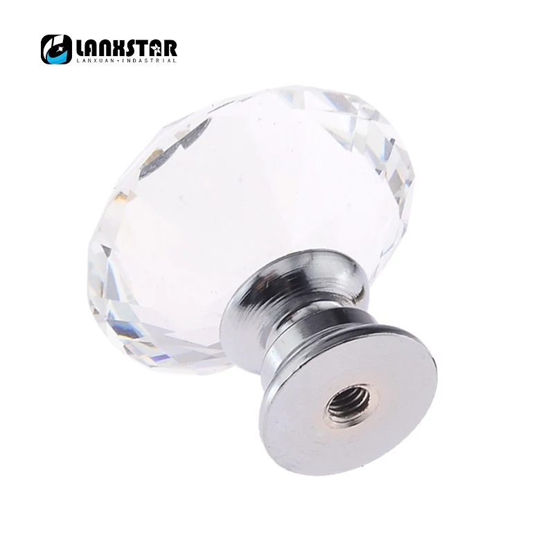 

High-end 2 inch 50mm Furniture Door Crystal Handle Diamond Style Handles Knob