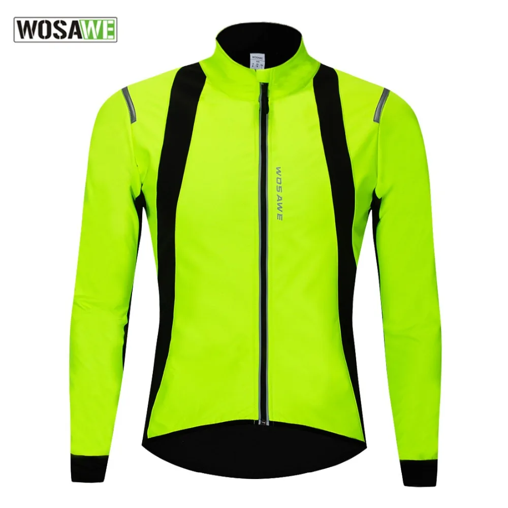 

WOSAWE Waterproof Reflective Thermal Fleece Winter Warm Cycling Jacket Bike Windproof Coat Bicycle Windbreaker Jersey Clothi