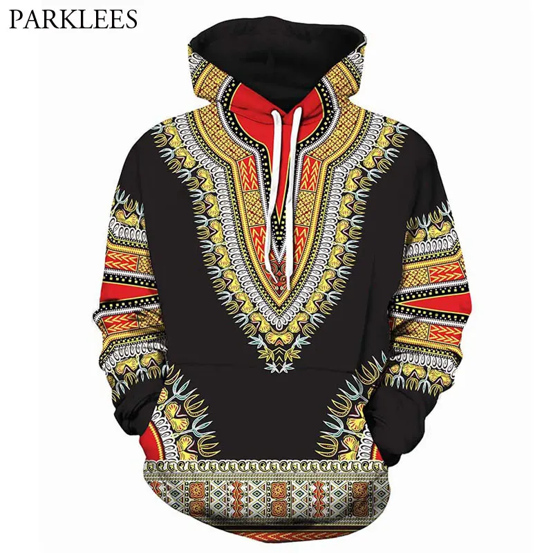 

3D African Print Black Sweatshirts Men Women Hoodie 2018 Autumn New Hipster Male Tracksuit Sweat Homme Hip Hop Dashiki Clothing