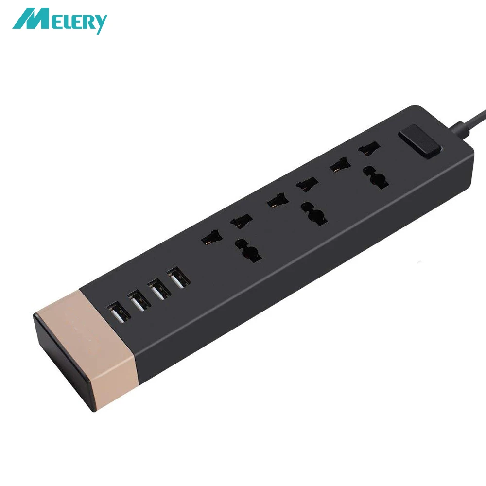 

USB Power Strip Socket with USB Charger Ports 3 AC Outlets Universal Socket Plugs Surge Protector with 6ft Extension Cord