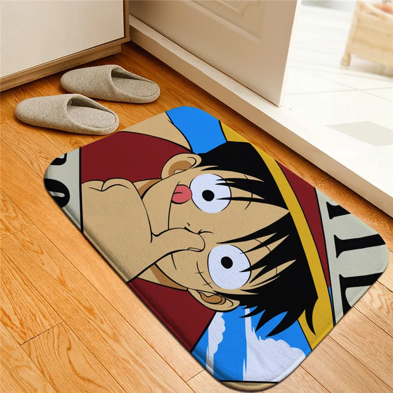 Cartoon One Piece Printed Floor Mats Anti-slip Rugs Anime Luffy Carpets Front Door Doormat Bathroom Carpet Kitchen Mats Gift