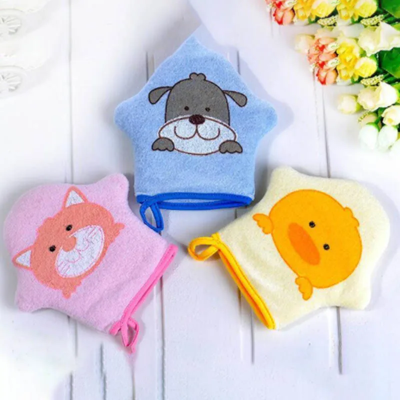 

1pc Pattern Random 3Colors Cartoon Super Soft Cotton Bath Shower Brush Cute Animal Modeling Sponge Powder Rubbing Towel Ball