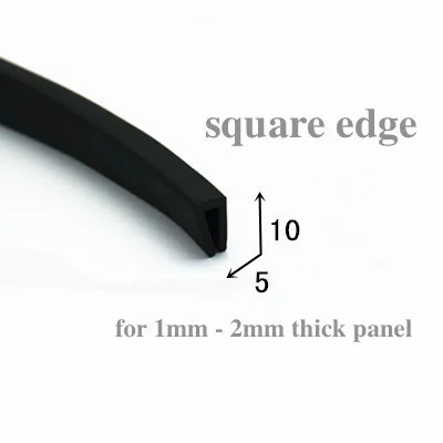 Rubber U Strip Edge Shield Encloser Bound Glass Metal Wood Panel Board Sheet for Cabinet Vehicle Thick 0.5mm- 10mm x 1m Black - Цвет: same as the pic-4