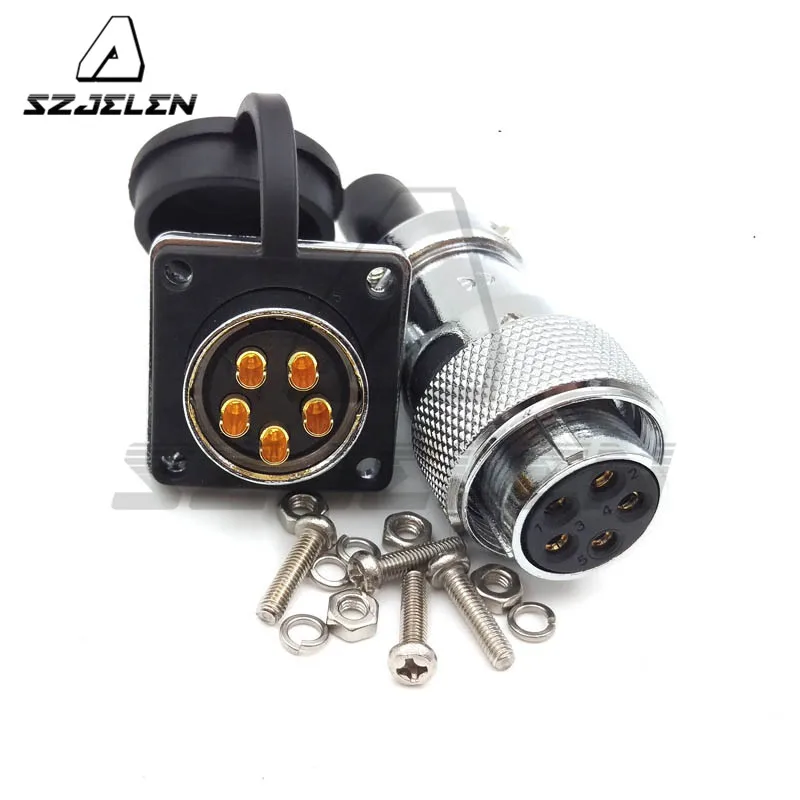 Ws16 Ip67 5pin Waterproof Connectors, Led Power Cable Connector Male And Female, Car Connector