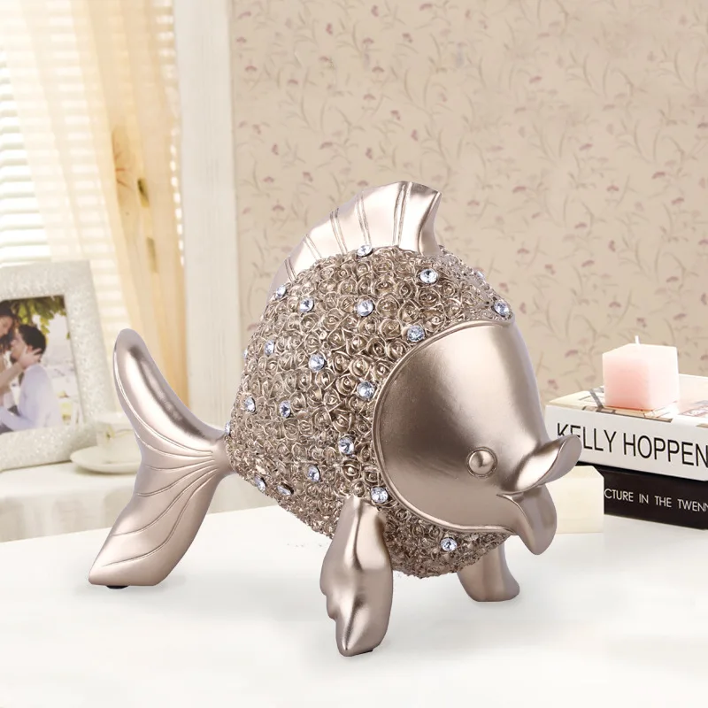 Goedkoop Woondecoratie Creatieve Goudvis Model Hars Miniatuur Hars Goudvis Ornament Craft Diamond Verjaardagscadeautjes Meubileringsartikelen