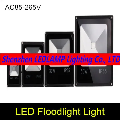 

ultrathin LED flood light 10W 20W 30W 50W Black AC85-265V waterproof IP65 Floodlight Spotlight Outdoor Lighting Free shipping