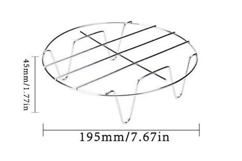 Воздушный приборы для фритюрницы 8in дюймов 7 шт. Набор для 5,2-5.8QT миска для выпечки блюдо для пиццы двойной гриль кухонные инструменты стальной металлический держатель