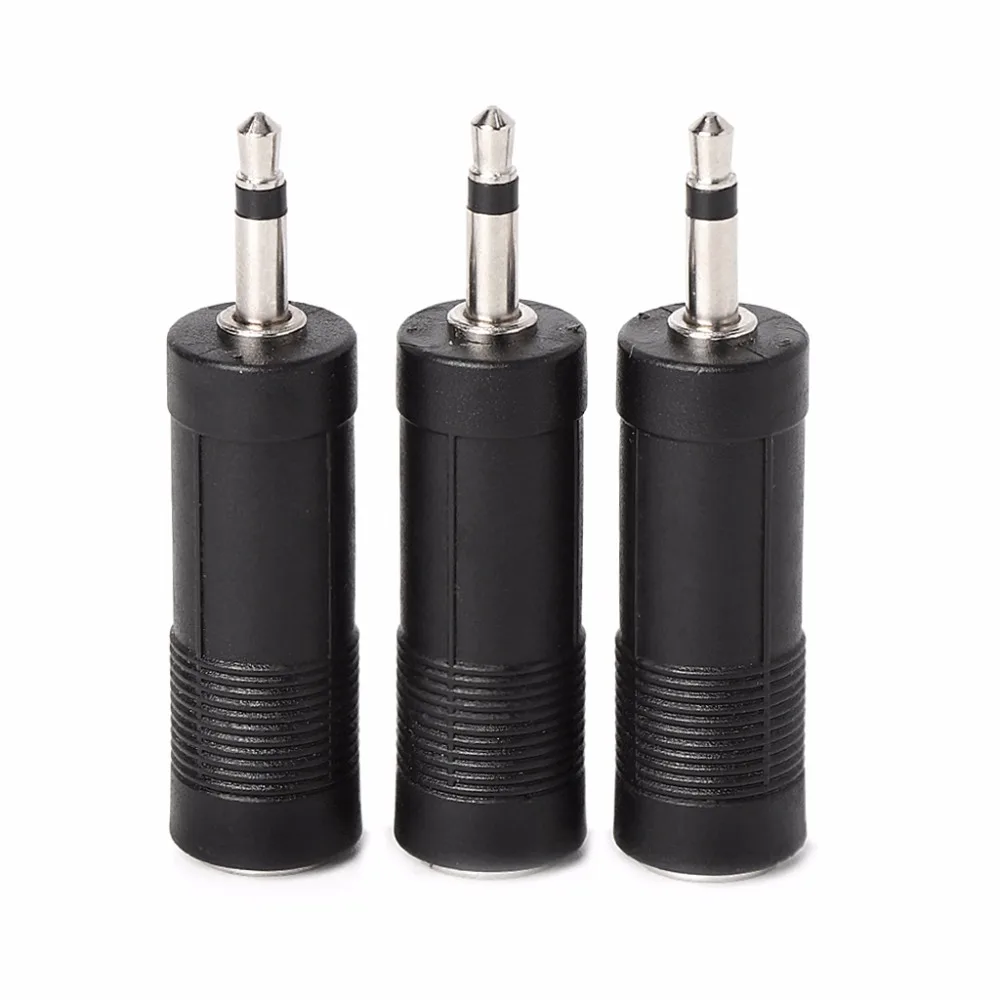 

3X Jack 6.3 to Plug 3.5 Adapter Speaker Plug 3.5mm Plug Plastic Audio Connector