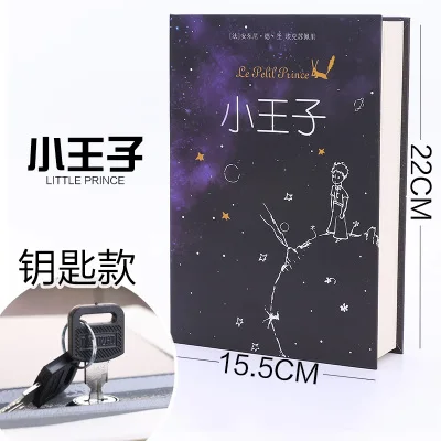 

Book Design Plastic Hidden Safety Box for Home Alice little prince Lock Money Box Safe Saving Bank
