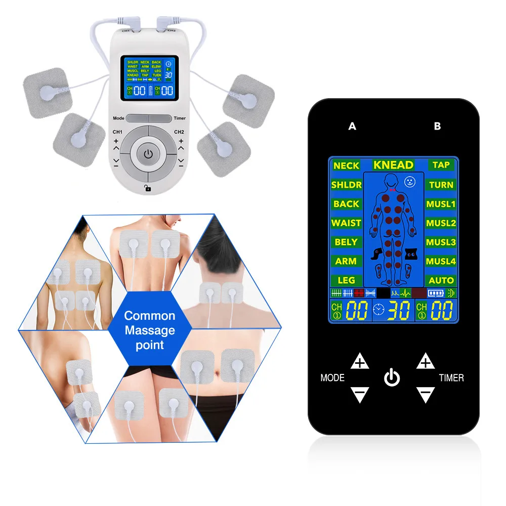 

15 12 Modes Electronic Pulse Massage Tens Device Electrode Pad Pain Relief Therapy EMS Muscle Stimulation Electroestimulador