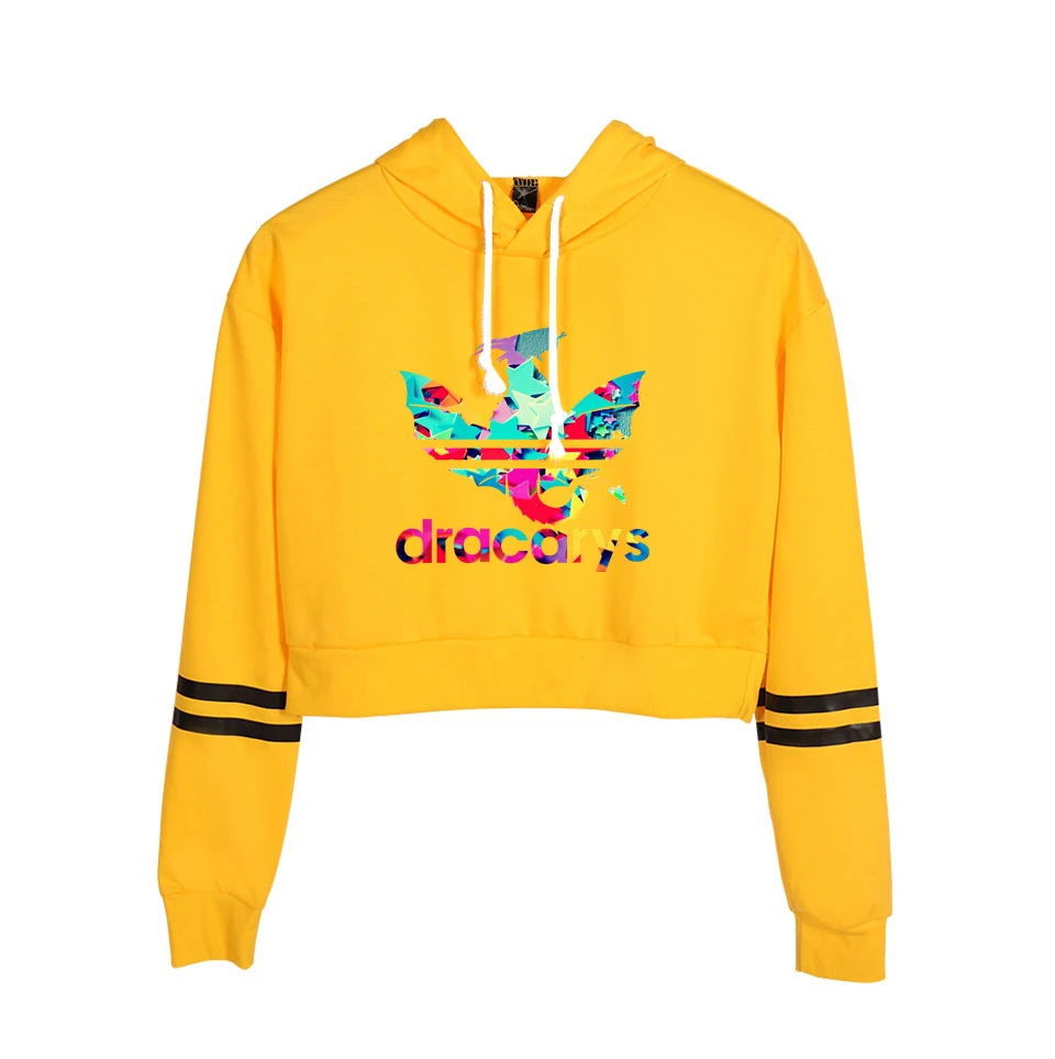 Kpop Dracarys Игра престолов Женская Осенняя укороченная толстовка с длинными