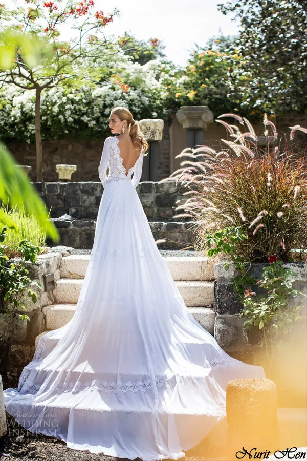 nurit-hen-bridal-summer-2014-long-sleeve-wedding-dress-long-train-back