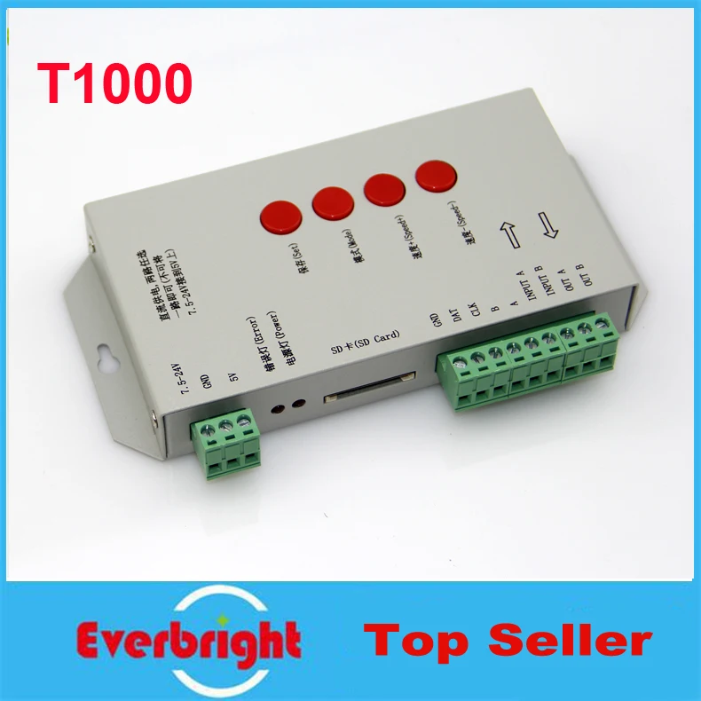 

Best Quality DC5~24V T-1000S RGB Controller T1000S SD Card WS2801 WS2811 WS2812B LPD6803 LED 2048 Pixels Controller
