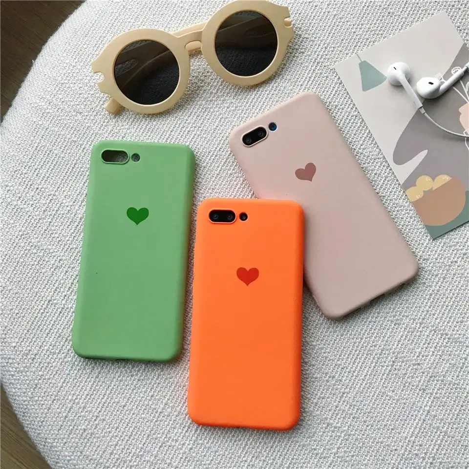 Cute Love Heart Sand Texture Matte Case For Huawei Honor 10 9 8 Lite Cover Soft Back Silicone TPU 10i 9i Play |