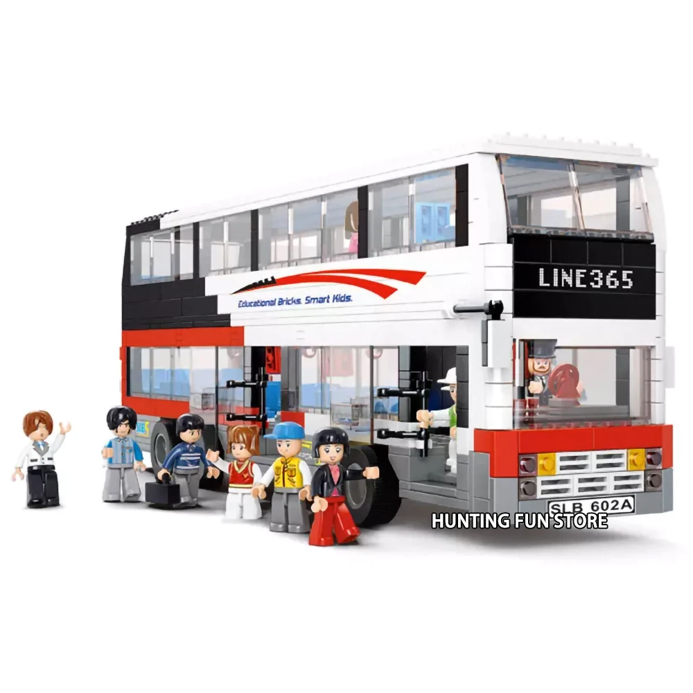 

Fit City Series People Pack Luxury Double-decker Bus Set With Figures Educational Building Blocks Toy for Children Gift