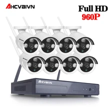 8CH 1080 P NVR Wi-Fi комплект видеонаблюдения Plug and Play 960 P HD 1.3MP беспроводная водонепроницаемая система ночного видения видеонаблюдения AHCVBIVN
