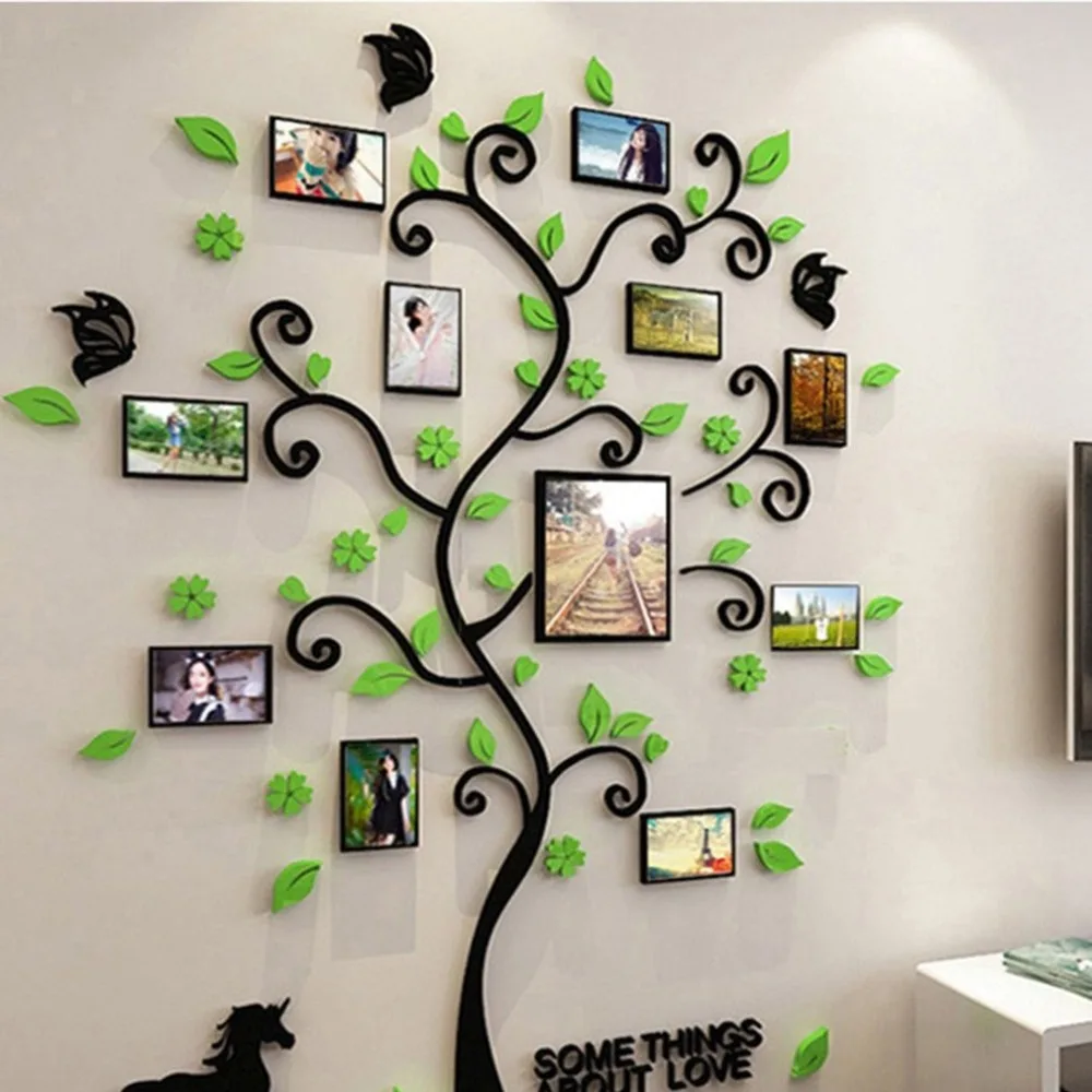 3D Acrylic Photo Frame Tree Wall Sticker Living Room Bedroom Wall