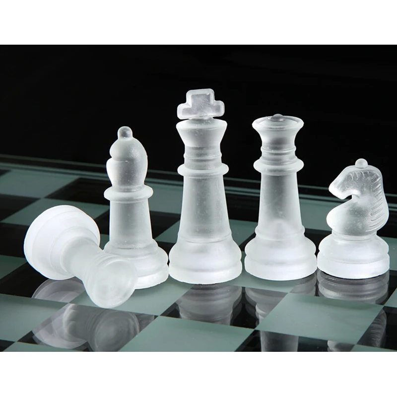 Free-shipping-2016-high-quality-Chess-Checker-Educational-International-glass-Chess-Pieces-beautiful-New-Solid-Glass