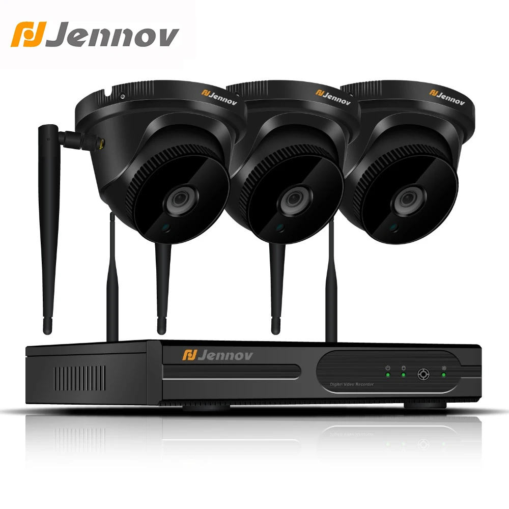 

Jennov 4CH 2MP 1080P Video Surveillance Kit Security Camera System WiFi NVR Kit CCTV Set HD IP Cam Remote View Night Vision