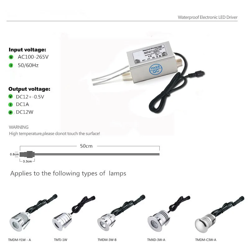 12W LED Driver DC12V CE RoHS подача электропитания Waterproof IP67|Трансформаторы систем освещения|
