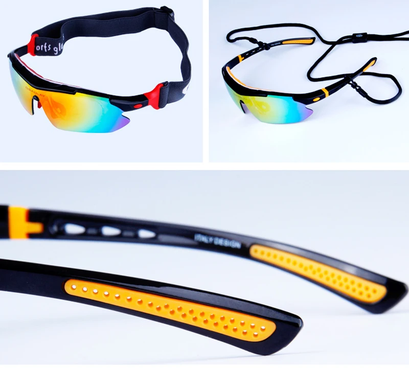 Polarized Cycling Glasses Bike Sport Sunglasses Bicycle Eyewear MTB Goggle 5 Lenses with Myopia Frame