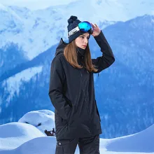 Качественная женская лыжная куртка и теплая водонепроницаемая ветрозащитная куртка для катания на лыжах и походов, сноубординга с капюшоном, спортивное пальто онлайн