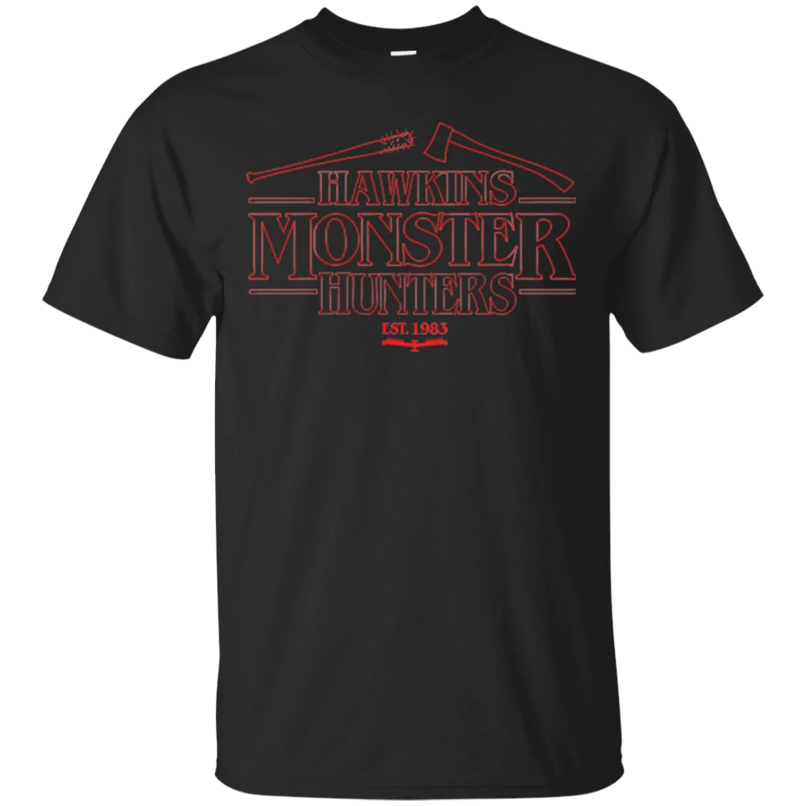 

Printed Men T Shirt Cotton tshirt Hawkins Monster Hunters O-Neck Short-Sleeve Women T-Shirt