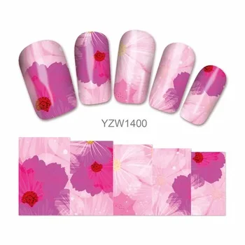 WUF 1 Sheet Nail Art Water Transfer Sticker NEW DIY 3D Flower Design Beauty Decals Nail Art Decorations 1400