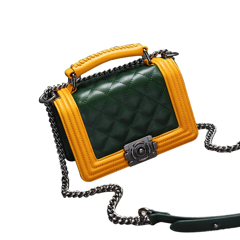 

2018 New Korean Hit Color Diagonal Small Square Bag Simple Wild Handbag Retro Shoulder Bag