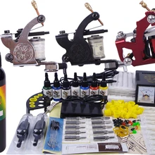 Полный комплект тату-машинки косметический Перманентный макияж пистолет наконечники игл Ручка Комплект Начинающих Татуировки комплект