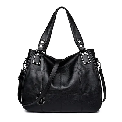 LISCN брендовая модная дизайнерская сумка высокого качества однотонная женская роскошная кожаная сумка новая женская сумка через плечо - Цвет: black