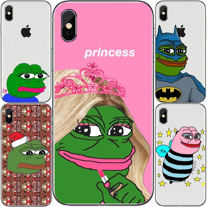 Для iPhone 11 7 7Plus 6S 6Plus 8 8Plus XS MAX XR SE Pepe Memes Sad Frog Мягкий ТПУ чехол для телефона Модный