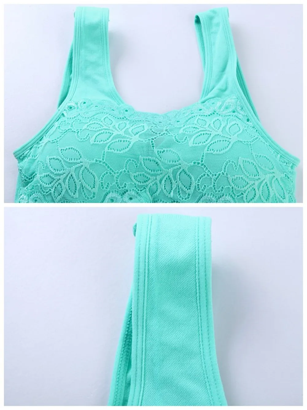 Sexy Vest Lace Women Padded Tank Tops Bra Good Quality Women Female Padded Tank Top Fitness Workout Bra Woman Lace Crop Top (30)