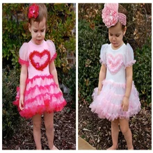 Рюшами любовь младенческой платье кружевные пачки для детей наряды девочек маленьких летняя одежда малышей bebe