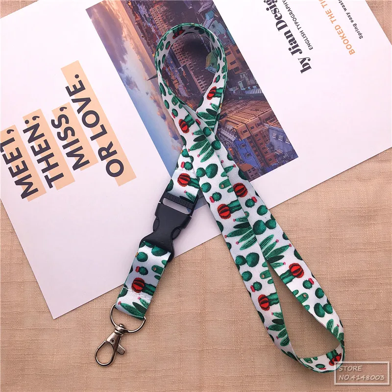 

Flamingo cactus tropical plants Lanyards For Keys Multi-function Mobile Phone Straps For ID Card Keychain Lanyard Neck Strap