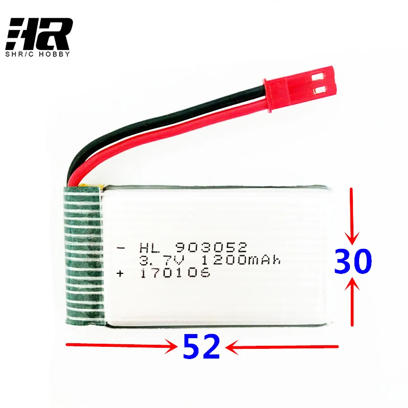 3.7V 1200mah large capacity lithium battery Model aircraft remote