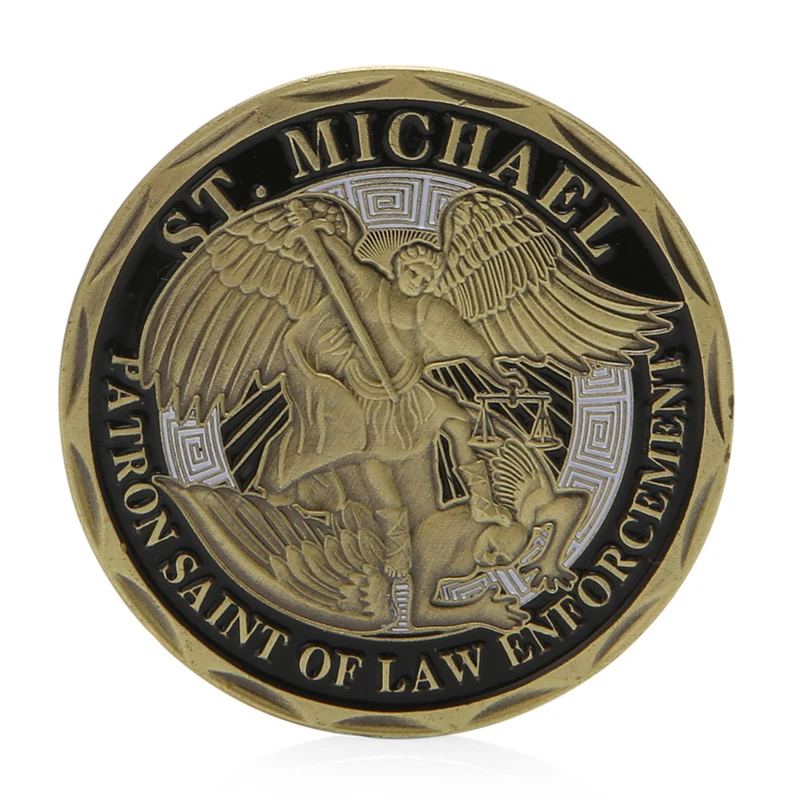 

Children Love Interesting Saint Michael & Police Officer Commemorative Coin Zinc Alloy Commemorative Coin Collection
