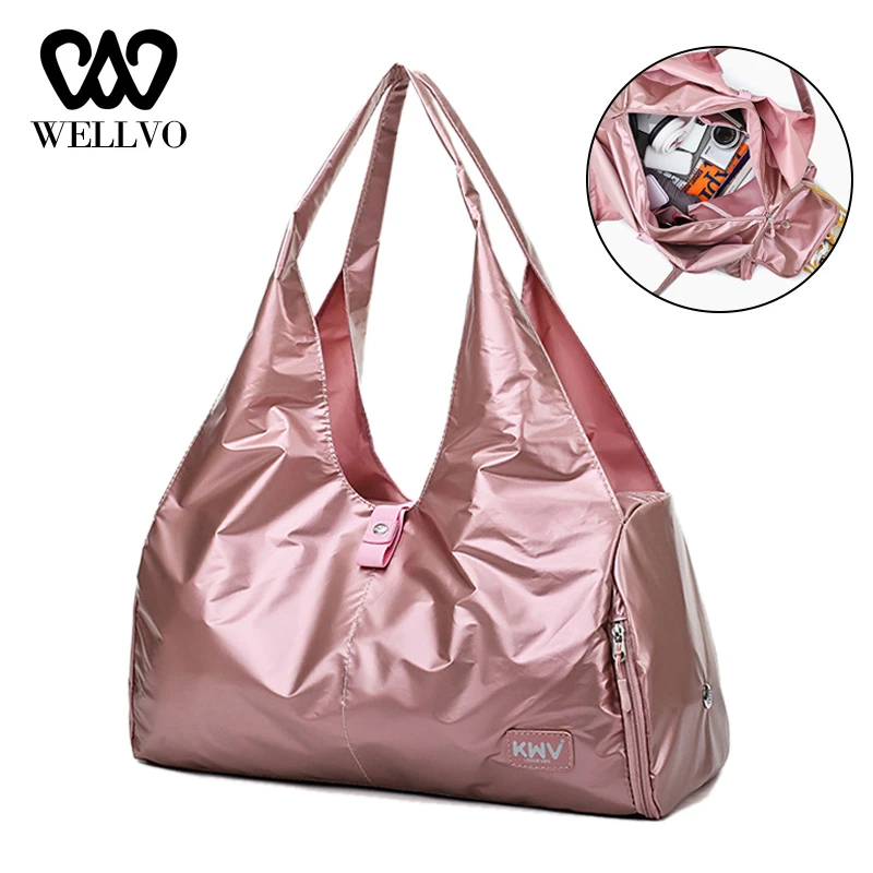pink glitter duffle bag