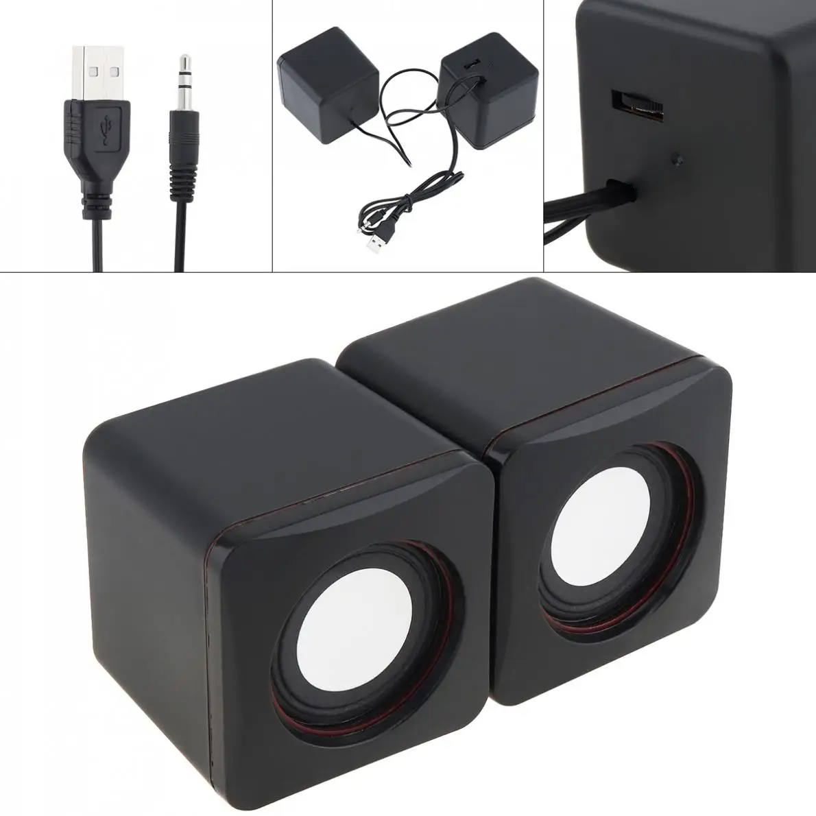

6W USB 2.0 Portable Speakers with 3.5mm Stereo Music Surround Jack USB Powered for PC /Laptop/Phone Mini PC Speaker