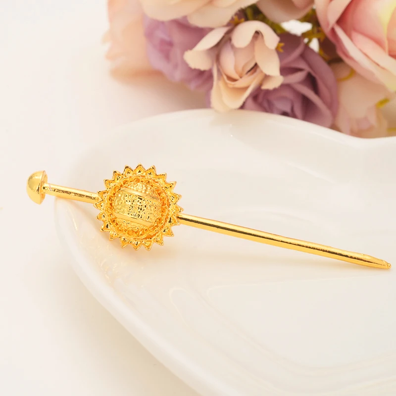 Gold color Ethiopian Hairpin Jewelry Ethiopia Hair Combs Africa Hair