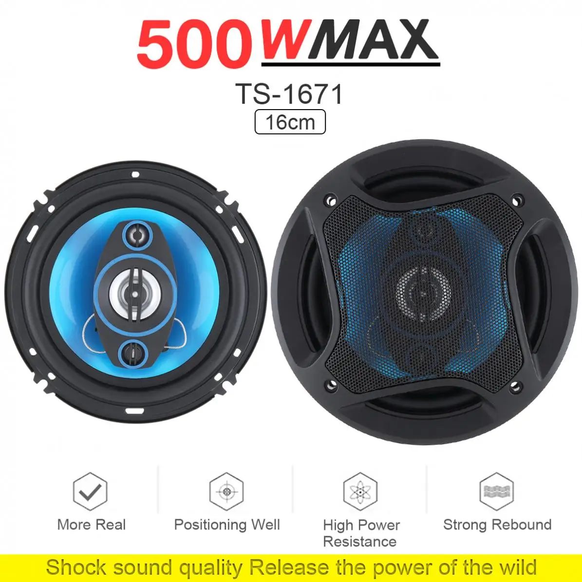 2 Pieces 6 Inch 500W Way Car Coaxial Auto Audio Music Stereo Full Range Frequency Hifi Speakers Non-destructive Installation |