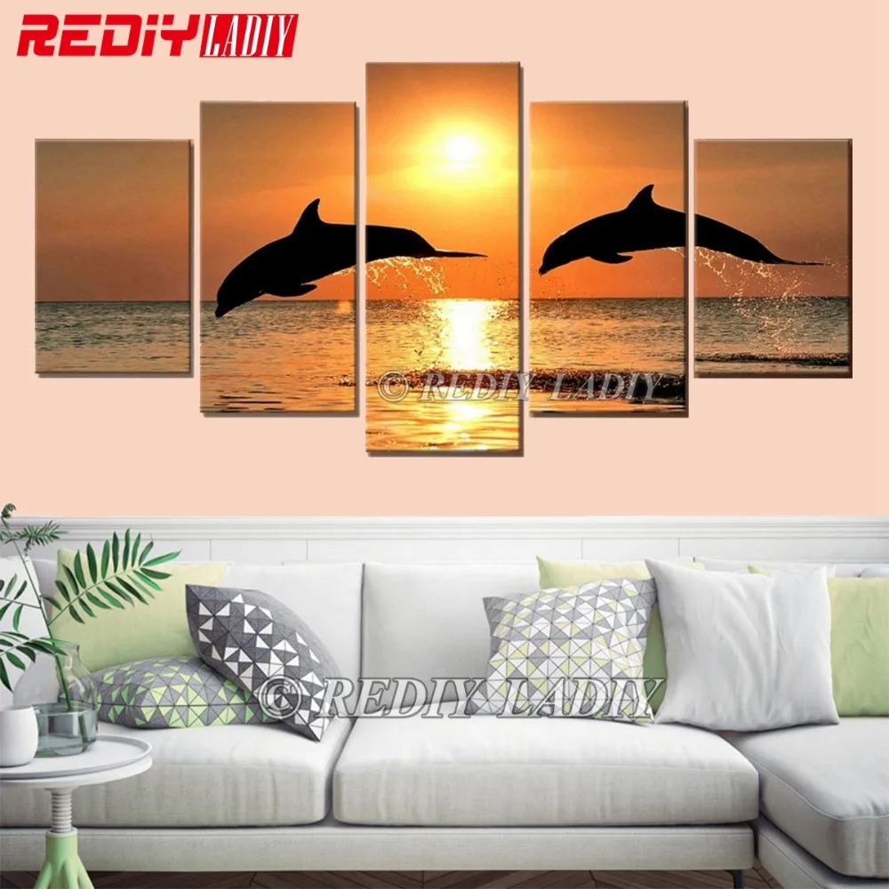 

REDIY LADIY Diamond Mosaic Triptych Crystal Diamond Embroidery 5 Panels Modular Picture Diamond Painting Love Forever Wall Arts