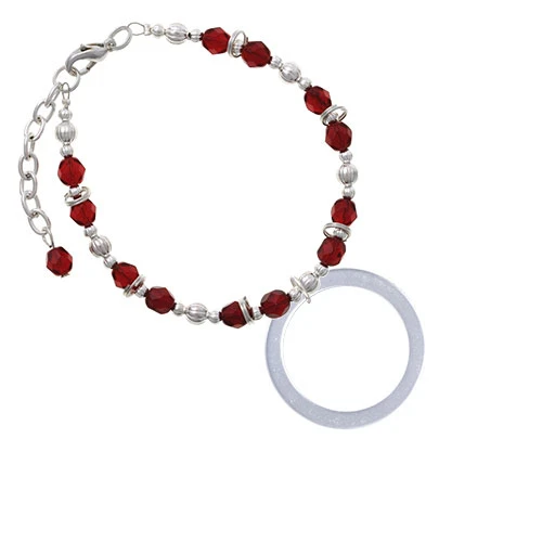 Acrylic 1 1/2 Ring Imitation Pearl Maroon Beaded Bracelet