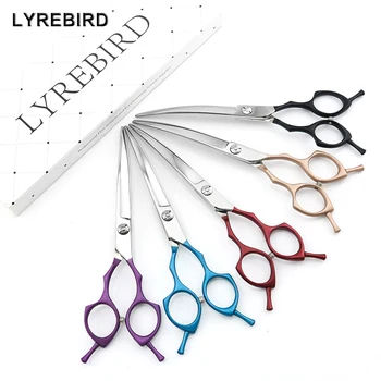 

Professional Pet Dog Grooming Scissors 6.5 Inch Dog Curved Scissors Purple Red Black Blue Golden Lyrebird HIGH CLASS NEW