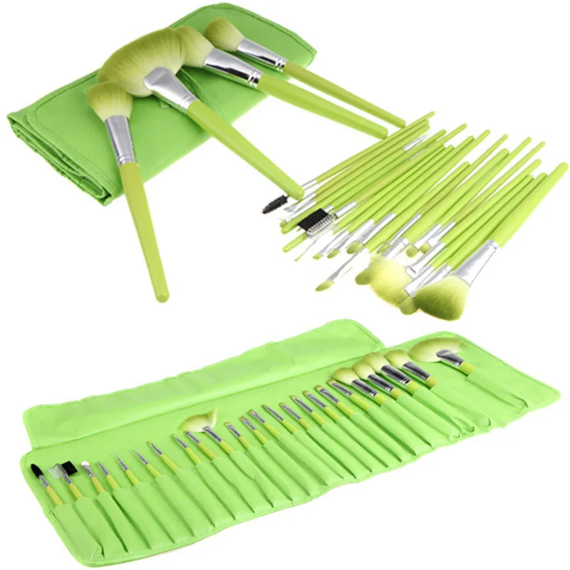 24PCS Makeup Brushes Set Green Powder Concealer eye shadow eyebrow cosmetics beauty tools (9)