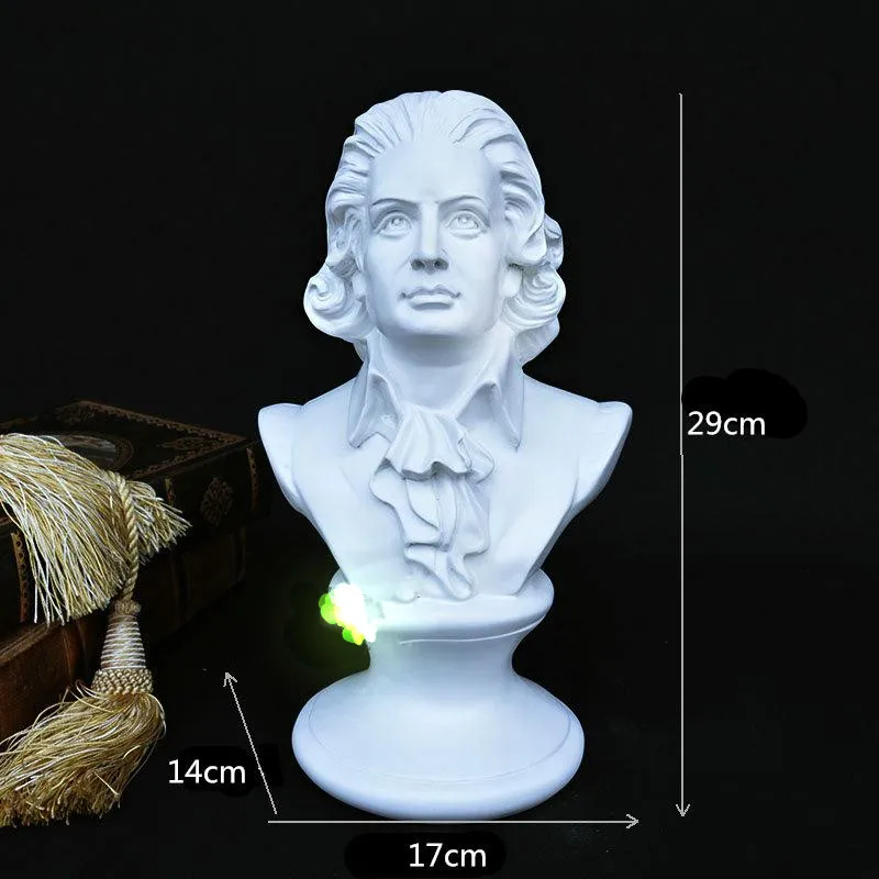 

Apollo Head Portraits Bust Mini Gypsum Wolfgang Amadeus Mozart Statue Home Decoration Resin Art&Craft Sketch Practice 31cm L2120