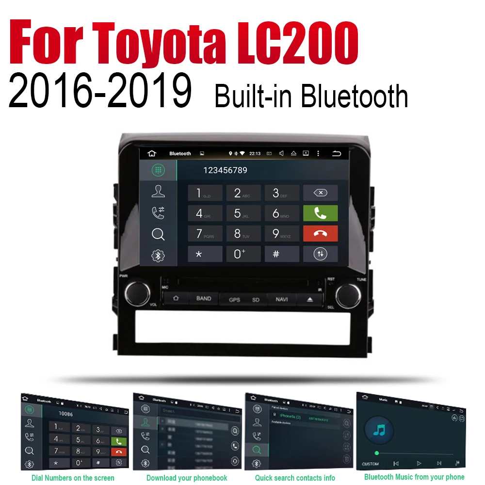 Top ZaiXi Auto Radio 2 Din Android Car DVD Player For Toyota Land Cruiser LC200 2016~2019 GPS Navigation BT Wifi Map Multimedia 5